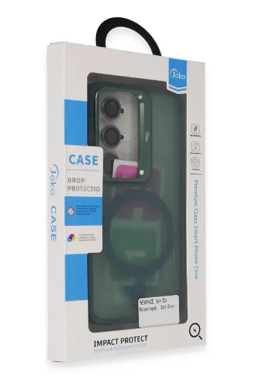 Joko Samsung Galaxy S24 Plus Flet Lens Magsafe Kapak - Koyu Yeşil resmi