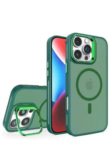 Joko iPhone 16 Pro Max Flet Lens Magsafe Kapak - Koyu Yeşil resmi