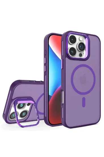 Joko iPhone 16 Pro Max Flet Lens Magsafe Kapak - Derin Mor resmi