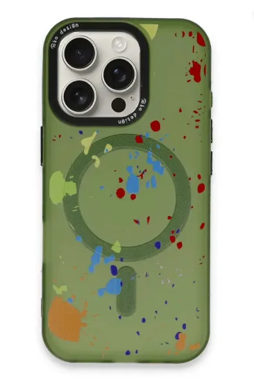 Joko iPhone 16 Pro Max Colorful Magsafe Kapak - Koyu Yeşil resmi