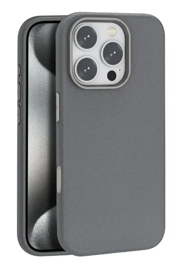 Joko iPhone 16 Pro Max Wonder Deri Magsafe Kapak - Titan Gri resmi