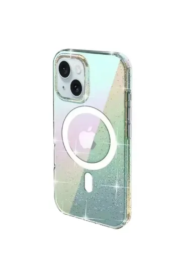 Joko iPhone 15 Rasasi Simli Magsafe Kapak - Şeffaf resmi