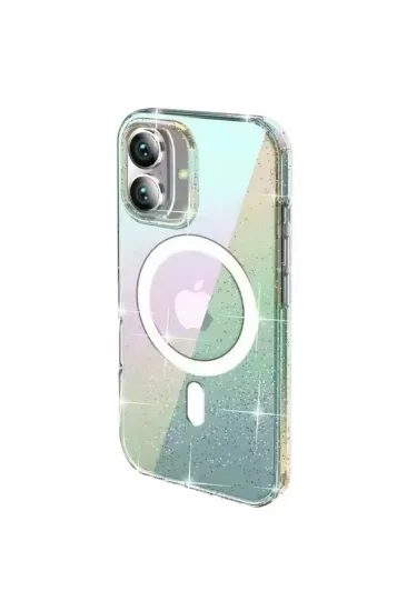 Joko iPhone 16 Rasasi Simli Magsafe Kapak - Şeffaf resmi