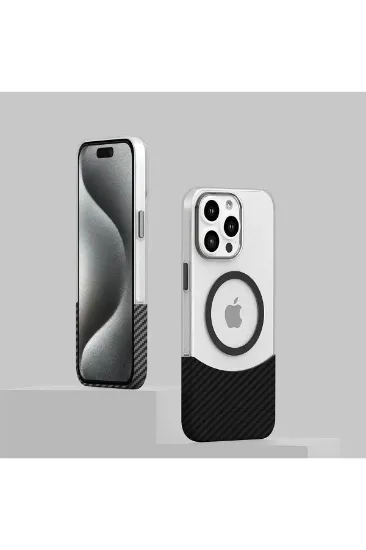 Joko iPhone 16 Plus Carbon Puzzle Magsafe Kapak - Siyah-2 resmi