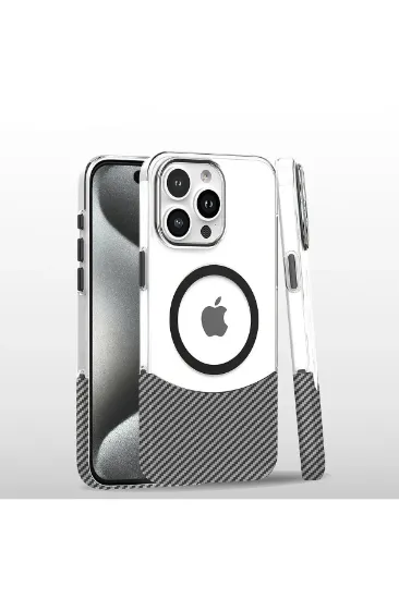 Joko iPhone 16 Pro Carbon Puzzle Magsafe Kapak - Beyaz resmi
