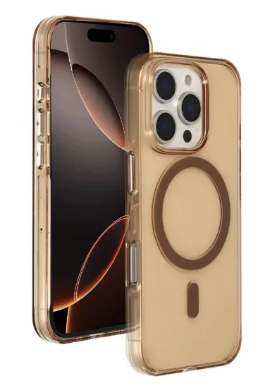 Joko iPhone 16 Pro Gleam PC Sert Magsafe Kılıf - Şeffaf-Gold resmi