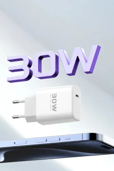 Joko JK89 30W Type-C Çıkışlı Ekstra DC67 1M Type-C to Type-C Kablolu PD Şarj Cihazı - Beyaz resmi