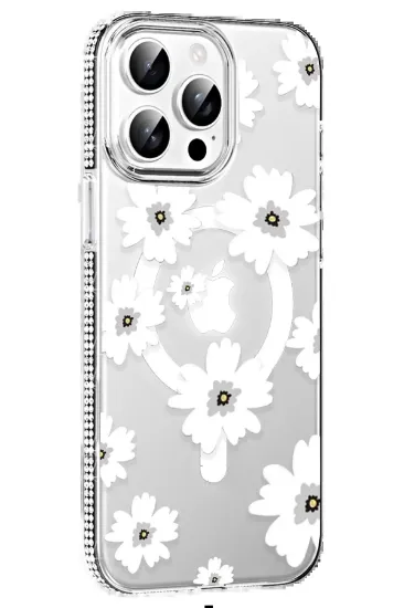 Joko Apple iPhone 14 Pro Max Floral Magsafe Kapak - Beyaz resmi