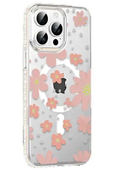 Joko Apple iPhone 14 Pro Max Floral Magsafe Kapak - Pembe resmi