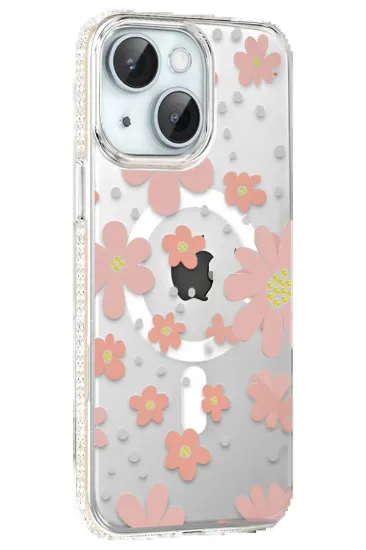 Joko Apple iPhone 15 Floral Magsafe Kapak - Pembe resmi