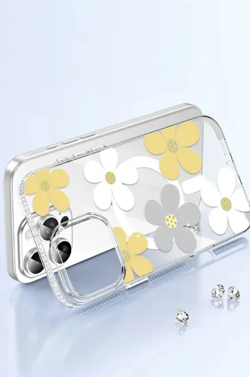 Joko Apple iPhone 15 Floral Magsafe Kapak - Sarı resmi