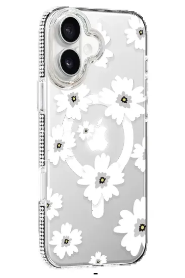 Joko Apple iPhone 16 Floral Magsafe Kapak - Beyaz resmi