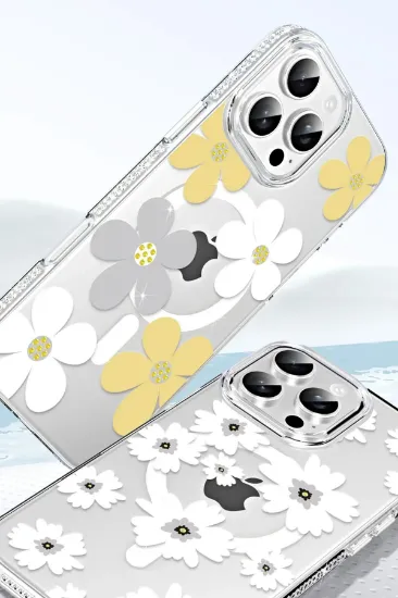 Joko Apple iPhone 16 Floral Magsafe Kapak - Sarı resmi