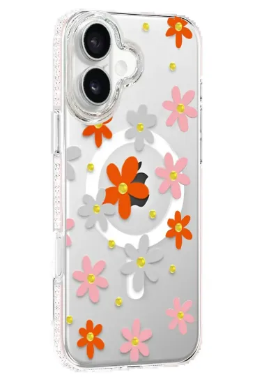 Joko Apple iPhone 16 Floral Magsafe Kapak - Turuncu resmi