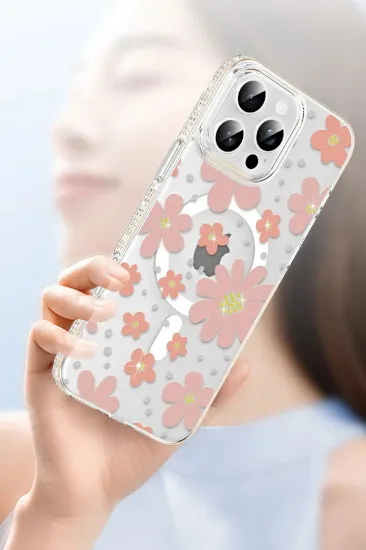 Joko Apple iPhone 16 Pro Max Floral Magsafe Kapak - Beyaz resmi