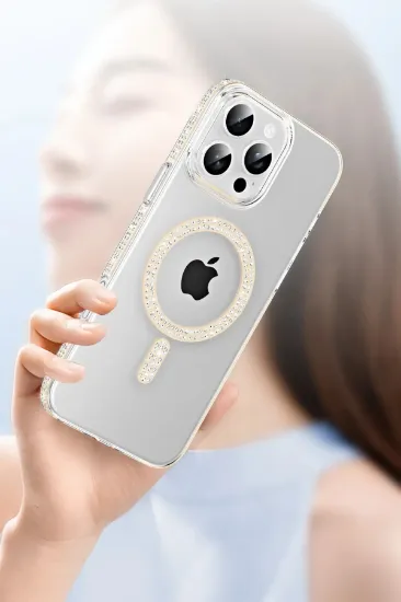 Joko Apple iPhone 14 Pro Max Move Taşlı Magsafe Kapak - Pembe resmi