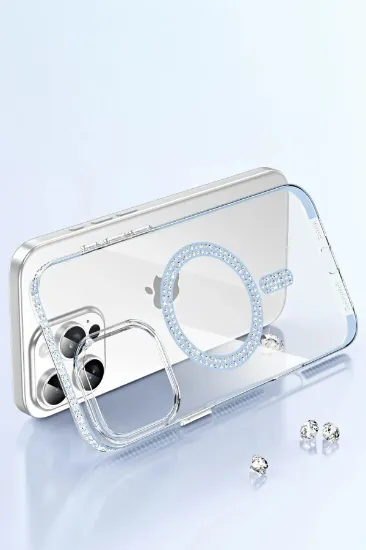 Joko Apple iPhone 16 Pro Max Move Taşlı Magsafe Kapak - Mavi resmi