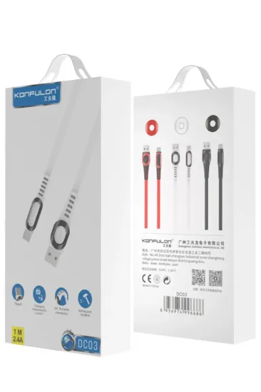 Konfulon DC03 Süper Hızlı Type-C Kablo 1M 2.4A - Kırmızı resmi