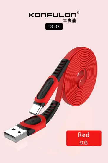 Konfulon DC03 Süper Hızlı Type-C Kablo 1M 2.4A - Kırmızı resmi