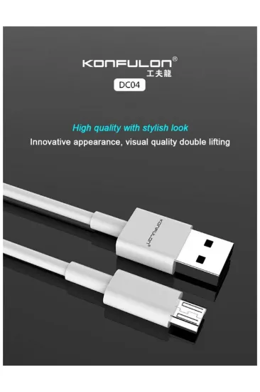 Konfulon DC04 Süper Hızlı Micro USB Kablo 1M 2A resmi