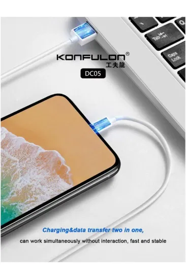Konfulon DC05 Süper Hızlı Lightning Kablo iphone Uyumlu 1M 2.4A resmi