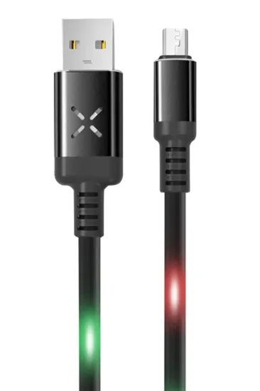 Konfulon DC09 Ses Duyarlı Işıklı Micro USB Kablo 1M 2A - Siyah resmi