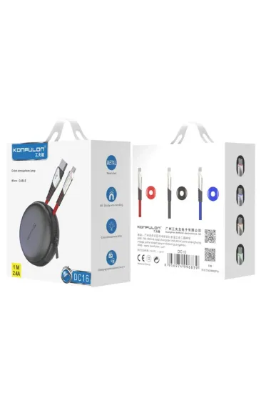 Konfulon DC16 Micro USB Kablo 1M 2.4A - Mavi resmi