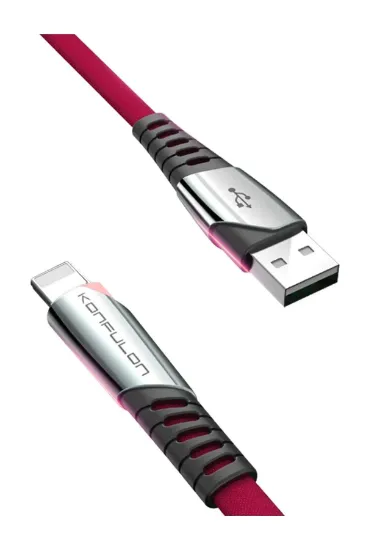 Konfulon DC17 Lightning Kablo iphone Uyumlu 1M 2.4A - Kırmızı resmi