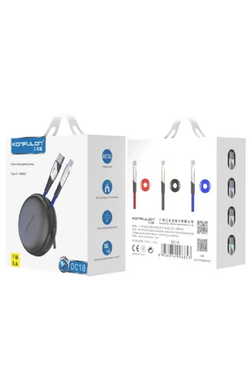Konfulon DC18 Type-C Kablo 1M 5A - Mavi resmi