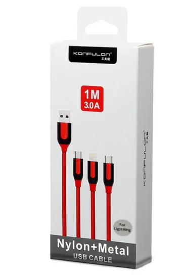 Konfulon S51 Lightning Kablo iphone Uyumlu 1M 3A - Siyah resmi