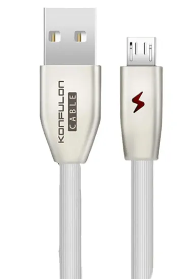 Konfulon S53 Led Işıklı Micro USB Kablo 1M 3A - Beyaz resmi