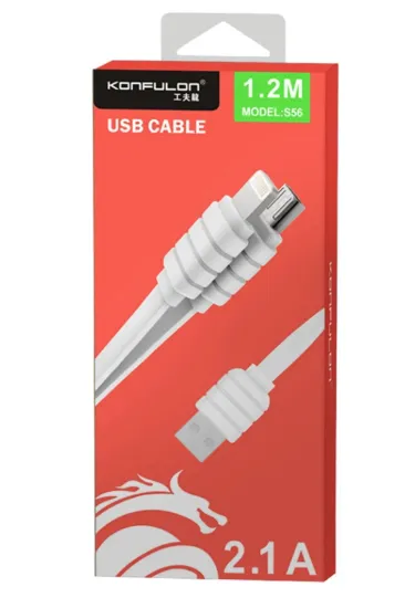 Konfulon S56 2in1 (Lightning-Micro USB) Kablo 1.2M 2.1A resmi
