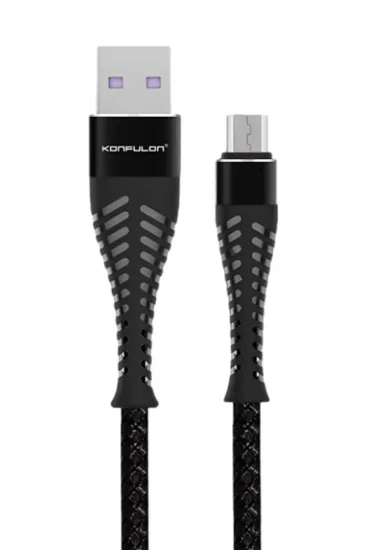 Konfulon S61 Micro USB Kablo 1.2M 2.1A - Siyah resmi