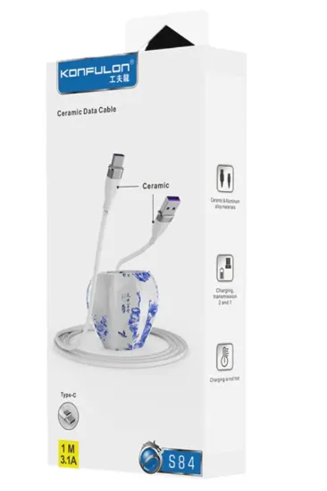 Konfulon S84 Seramik Uçlu Type-C 1M 3.1A - Beyaz resmi