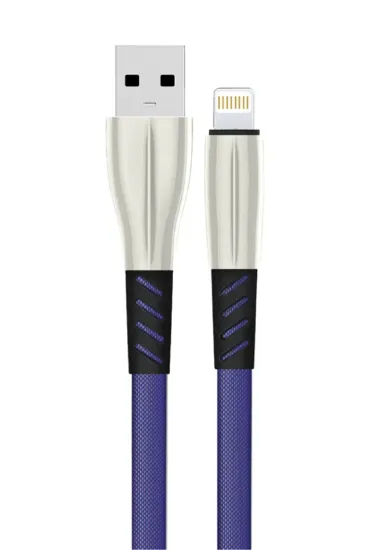 Konfulon S89 Metal Uçlu Lightning Kablo iphone Uyumlu 1M 2.4A - Mavi resmi