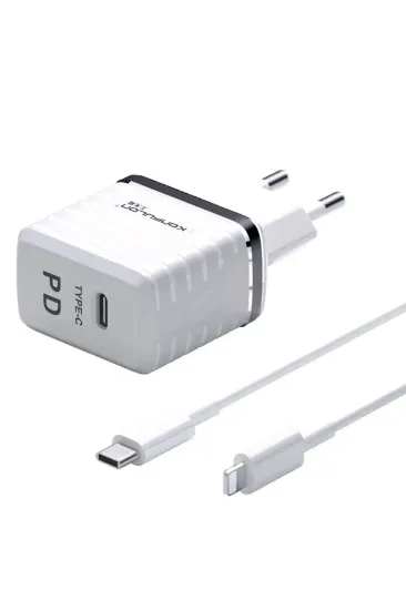 Konfulon C32D 20W PD Şarj Cihazı + DC13 1M 20W Type-C to Lightning Kablolu Şarj Cihazı iphone Uyumlu resmi