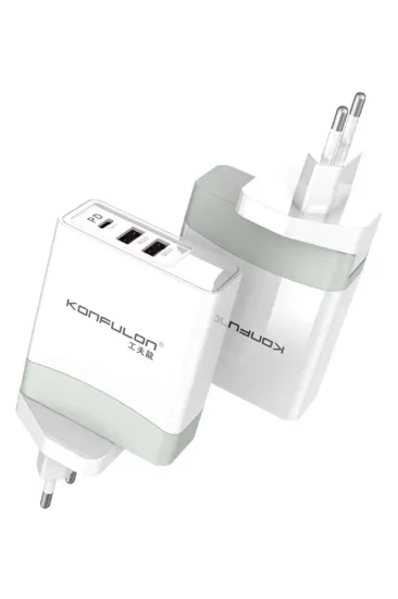 Konfulon C56Q 2 USB Type-C 3.0 Quick PD 30W Seyahat Şarj Cihazı resmi