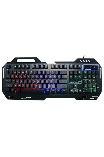Konfulon V1 RGB Işıklı Metal Yüzey Türkçe Q Kablolu Gaming Klavye resmi
