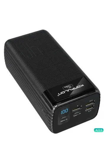 Konfulon A21S Led Işıklı Powerbank 40.000 mAh - Siyah resmi
