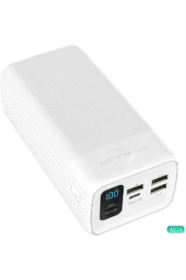 Konfulon A21S Led Işıklı Powerbank 40.000 mAh - Beyaz resmi