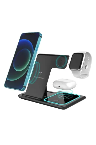 Konfulon Q09 Kablosuz Şarj Masaüstü Set - Siyah resmi