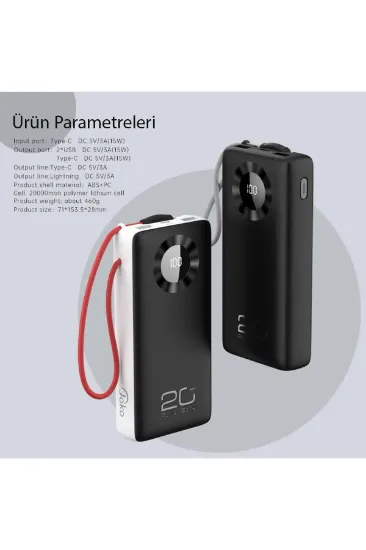 Konfulon J08 Powerbank 20.000 mAh - Beyaz resmi