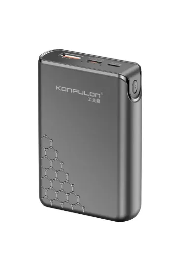 Konfulon A6Q 22.5W Usb 3.0 ve 20W Type-C Çıkışlı 10.000 mAh PD Powerbank - Siyah resmi