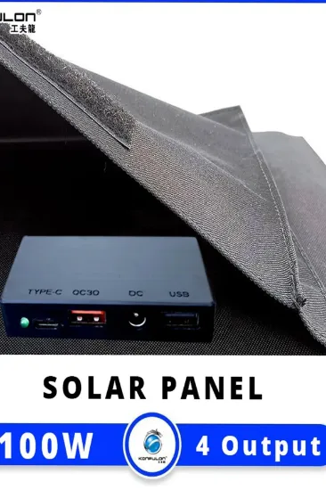 Konfulon SH-04 100W Hızlı Şarj Taşınabilir Güneş Enerji Paneli Şarj İstasyonu - Siyah resmi