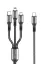 Konfulon DC62 3in1 Type-C to 60W Type-C / 12W Lightning / 15W Micro 1.2M Hızlı Şarj Kablo - Siyah resmi