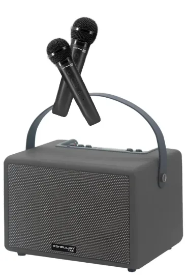Konfulon F32 2x50W Sürücülü 2 Adet Mikrofonlu BT 5.2 Kablosuz Hoparlör - Turuncu resmi