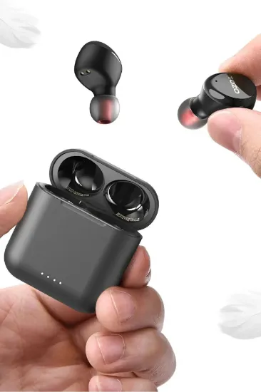 Tozo T6S Ultra Hafif IPX8 Su Geçirmez Bluetooth 5.3 Kablosuz Airpods Kulaklık - Siyah resmi