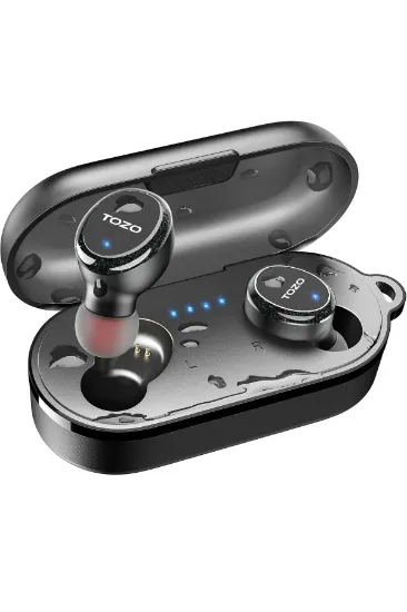 Tozo T10S Çağrı Gürültü Engelleyici Özellikli Ultra Hafif IPX8 Su Geçirmez Bluetooth 5.2 Kablosuz Airpods Kulaklık - Siyah resmi