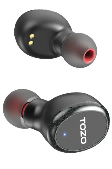 Tozo T10S Çağrı Gürültü Engelleyici Özellikli Ultra Hafif IPX8 Su Geçirmez Bluetooth 5.2 Kablosuz Airpods Kulaklık - Siyah resmi