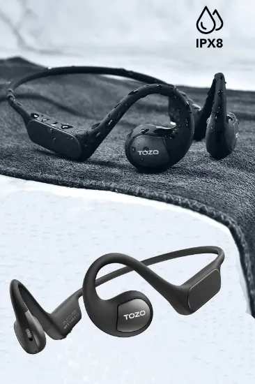 Tozo OpenReal IPX8 Su Geçirmez 16.2mm Dinamik Sürücü Bluetooth 5.3 Kablosuz TWS Airpods Kulaklık - Siyah resmi